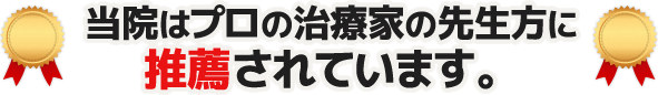 当院はプロの治療家の先生方に推薦されています。