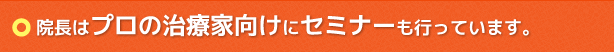 院長はプロの治療家向けにセミナーも行っています。